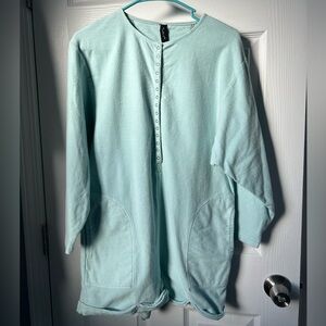 UO blue chic mechanic romper